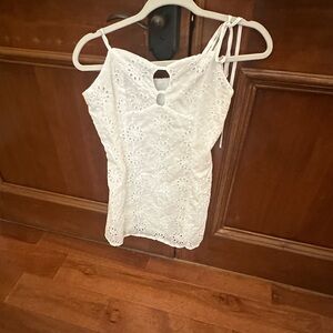 White Lace Tie Strap Dress